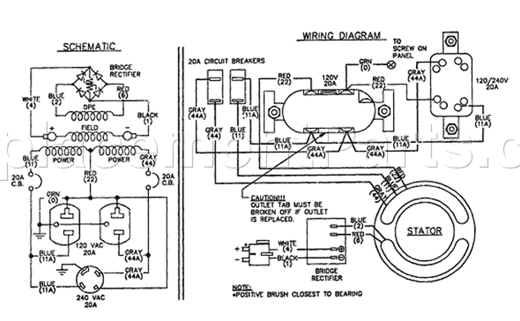 Page B Diagram and Parts List for 9717-0 SV4200 Briggs and Stratton Generator